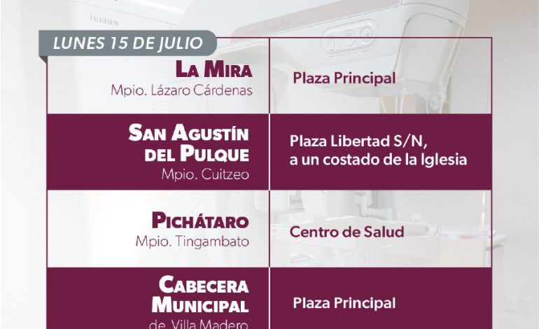 Anuncia SSM mastografías gratuitas en 10 municipios de Michoacán