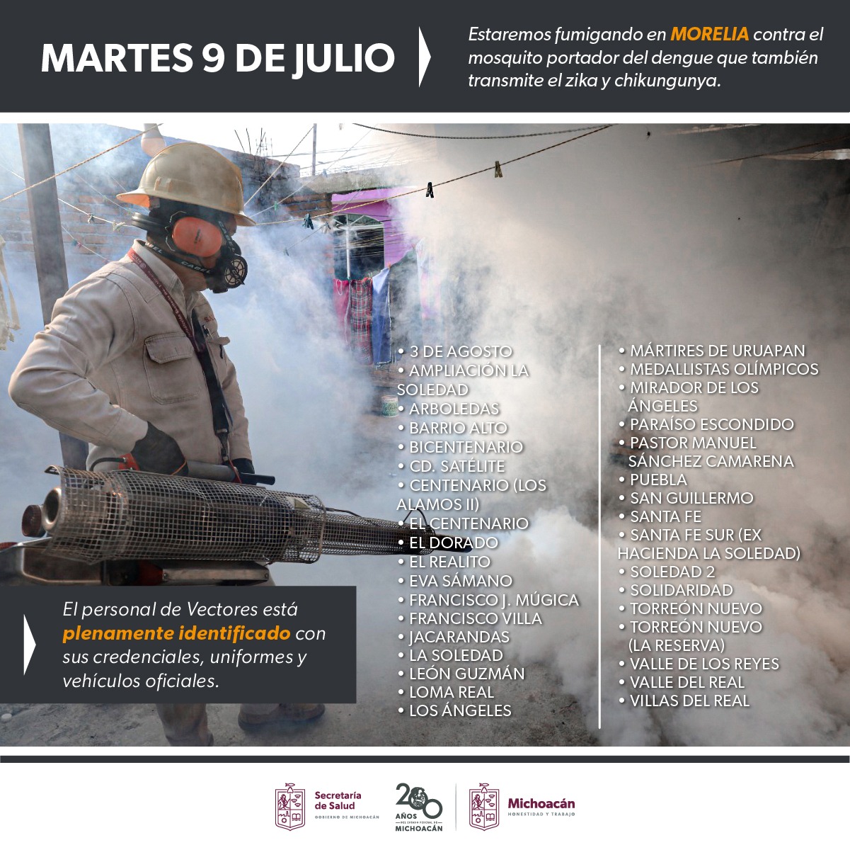 Arranca jornada intensiva de combate al dengue en Morelia