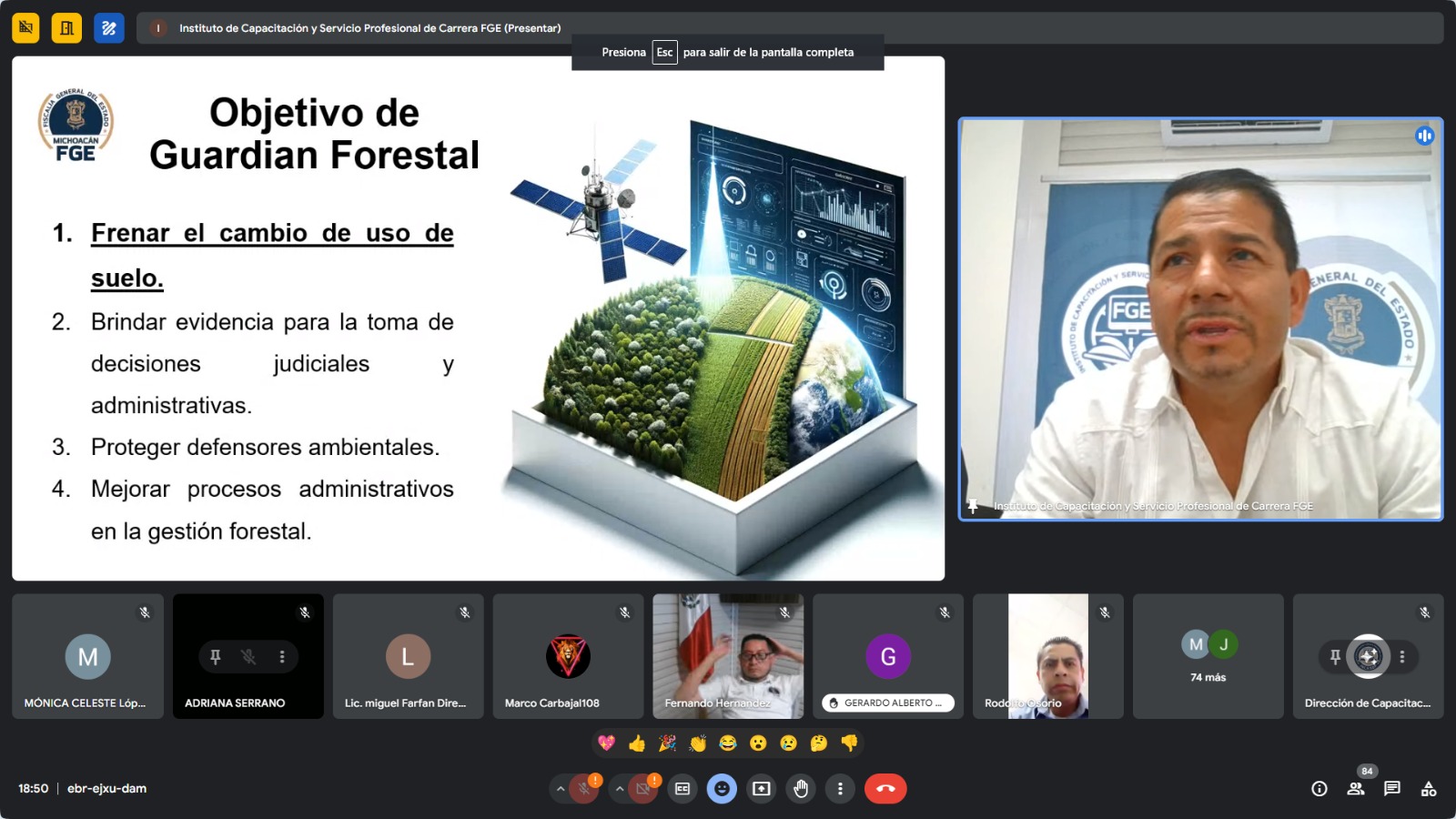 Imparte FGE capacitación en materia de atención de delitos ambientales.