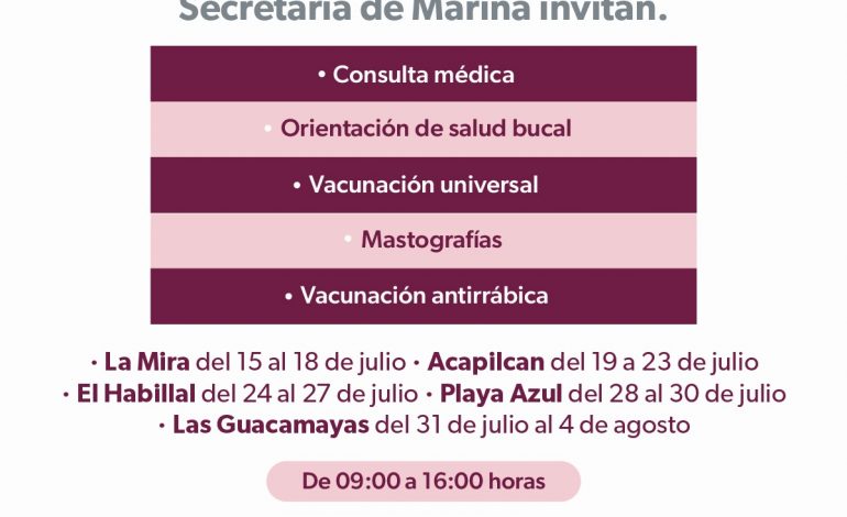SSM y Marina llevarán servicios de salud a Lázaro Cárdenas.