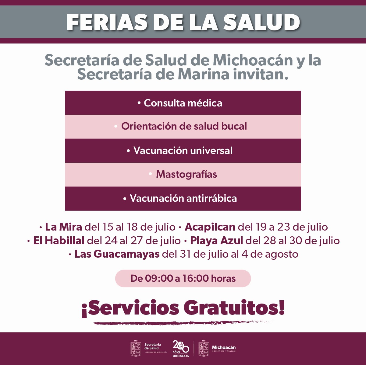 SSM y Marina llevarán servicios de salud a Lázaro Cárdenas.