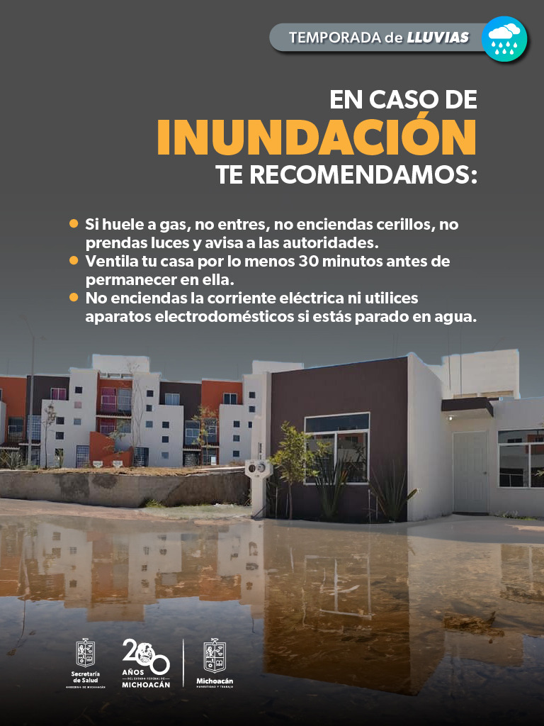Emite SSM recomendaciones en caso de inundaciones.