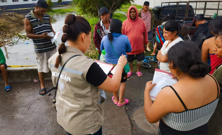 Atiende SSM zonas afectadas por inundaciones en Yurécuaro.