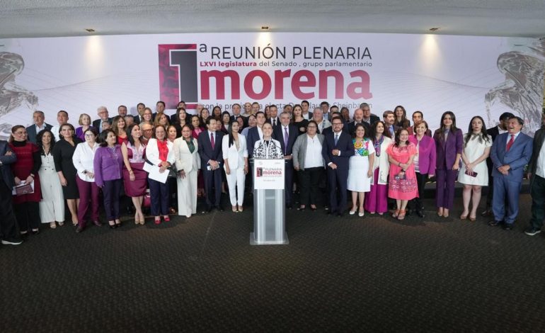 CLAUDIA SHEINBAUM CELEBRA BANCADA HISTÓRICA DE MORENA CON 66 SENADORES Y SENADORAS.