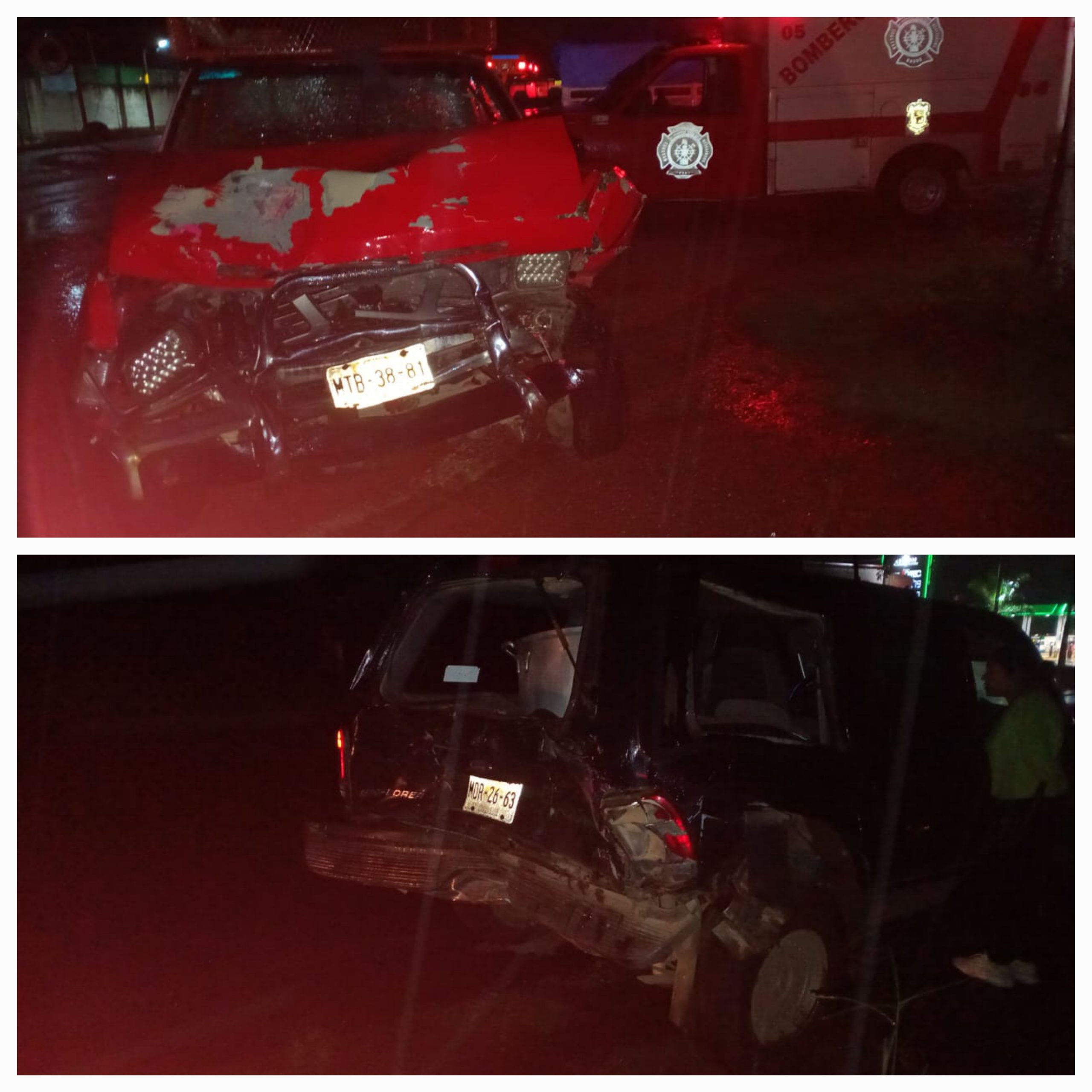 Accidente vehicular en Zitácuaro: Dos camionetas colisionan en carretera Zitacuaro-Morelia.