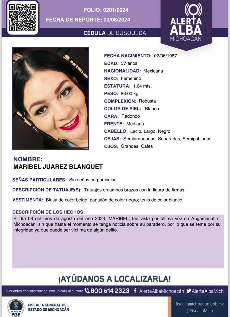 Investiga FGE desaparición de expresidenta municipal de Angamacutiro.