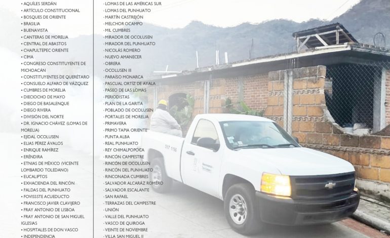 Mantiene SSM trabajos de fumigación contra el dengue en Morelia