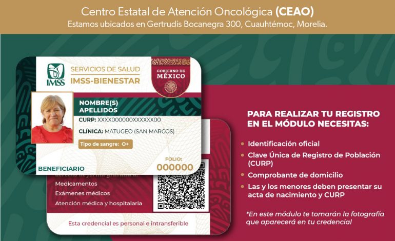 Abre Centro Estatal de Oncología módulo de afiliación al IMSS Bienestar