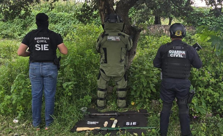 SSP asegura 2 armas de fuego y desactiva 2 artefactos explosivos, en Tarímbaro