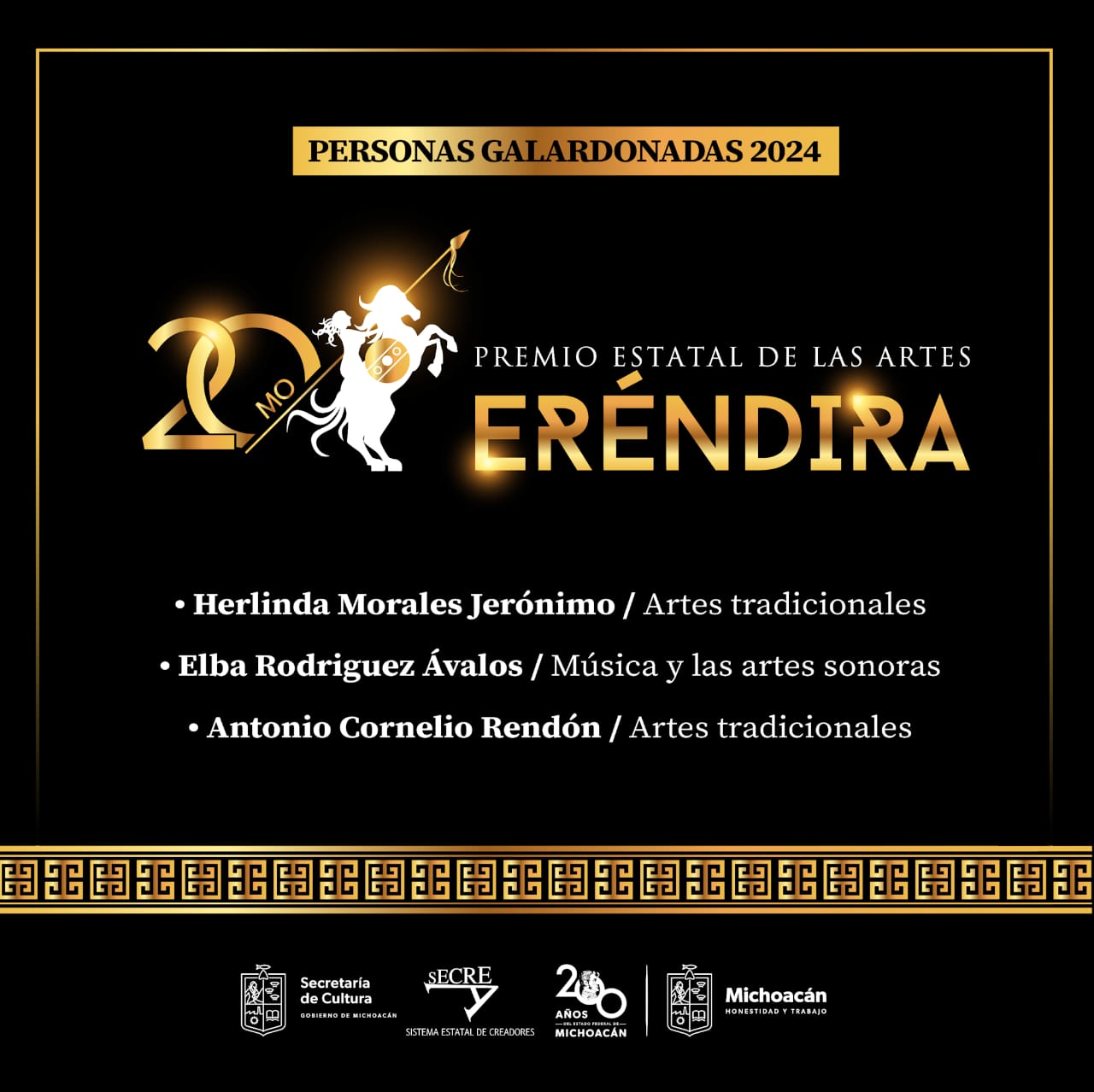 Anuncia Secum personas galardonadas del Premio Eréndira 2024.