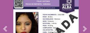 Localiza Fiscalía General  a mujer de 26 años, reportada como desaparecida en Morelia