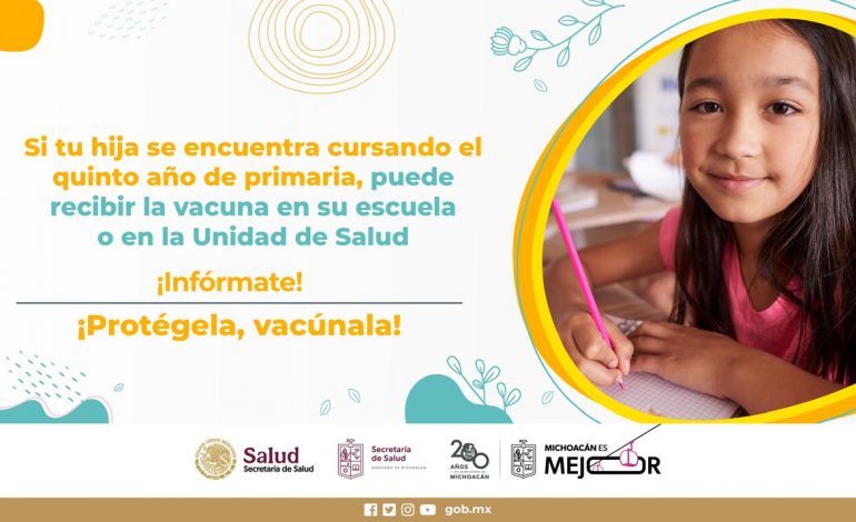 SSM continúa con vacunación contra el Virus del Papiloma Humano