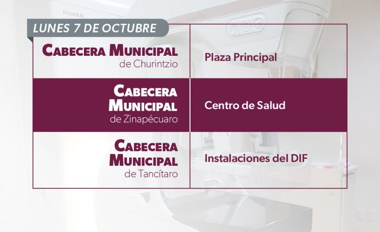 Anuncia SSM mastografías gratuitas en 11 municipios