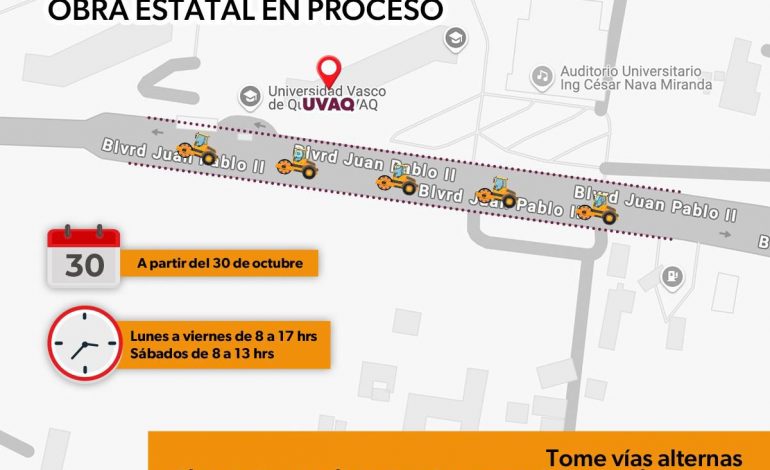 SCOP construye cruces seguros en avenida Juan Pablo II, en Morelia