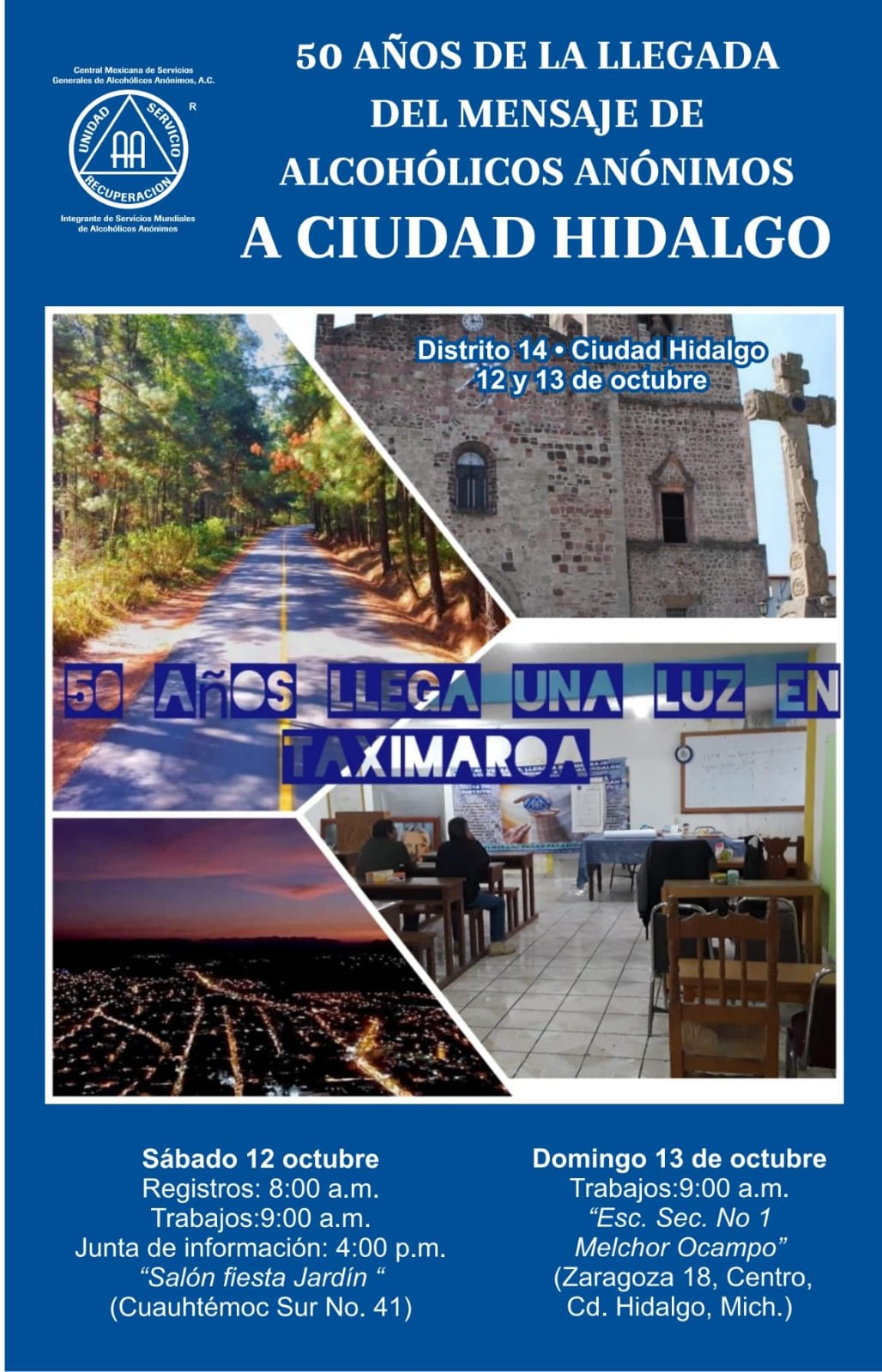 «Alcohólicos Anónimos celebra 50 años en Ciudad Hidalgo: Una historia de esperanza y recuperación».