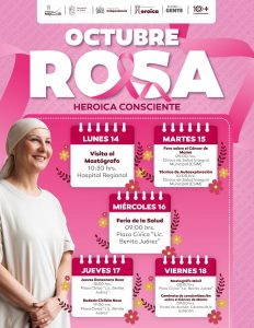 #GobiernoDeLaHeroica convoca a generar conciencia contra el cáncer de mama en octubre.