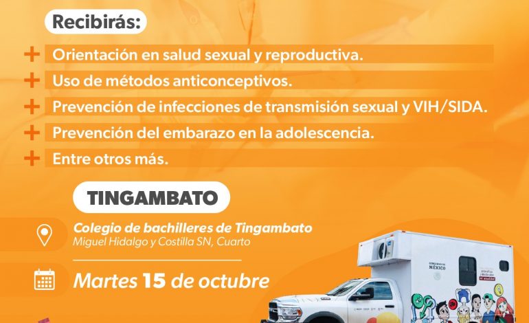 Anuncia SSM jornadas de salud sexual y reproductiva en Tingambato
