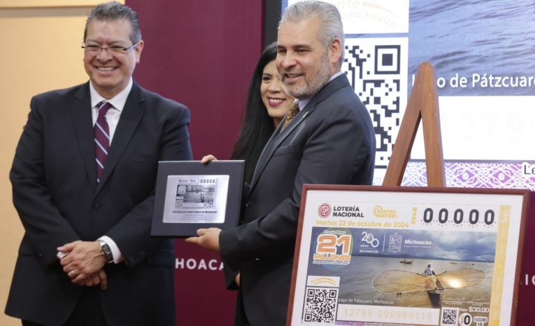 Cachito de lotería del lago de Pátzcuaro promueve riqueza cultural de Michoacán