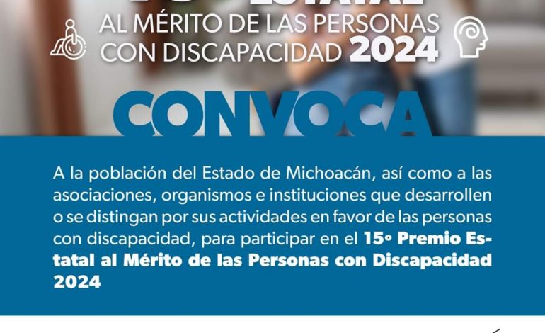 Últimos días de la convocatoria para el Premio Estatal al Mérito de las Personas con discapacidad