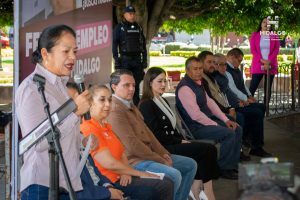 ​Jeovana Mariela Alcántar Baca, asistió a la Primera Feria del empleo en el Municipio de Hidalgo.