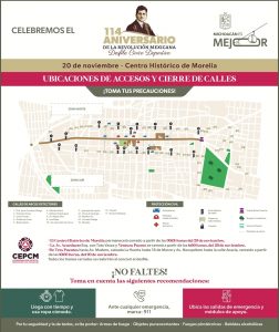 Estos son los accesos al Centro de Morelia por el desfile de la Revolución Mexicana: SSP