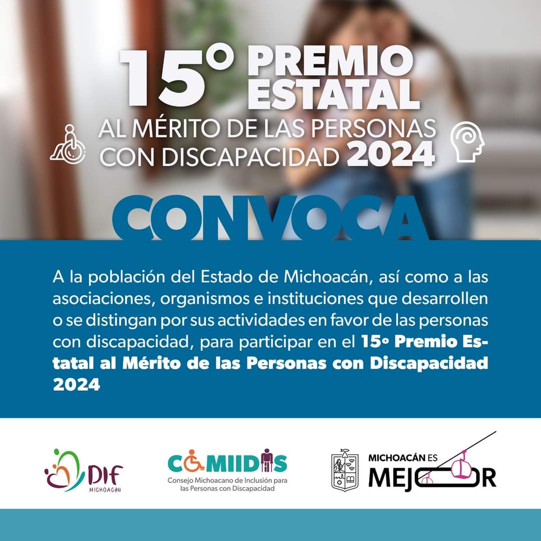 Últimos días de la convocatoria para el Premio Estatal al Mérito de las Personas con discapacidad.