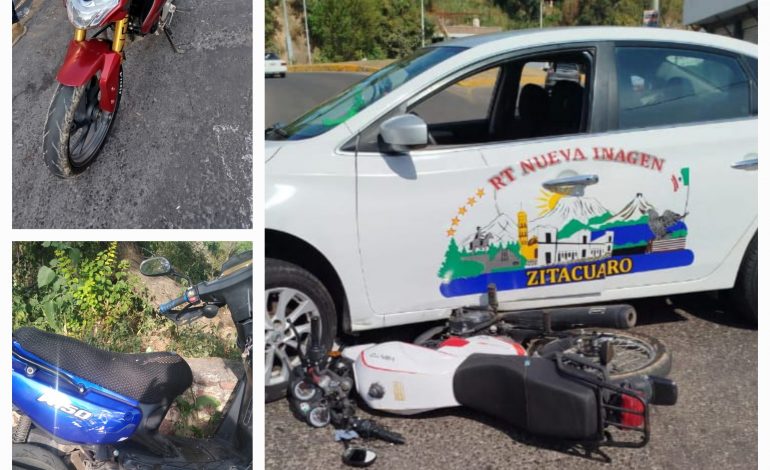 Zitácuaro registra tres accidentes de motocicleta en un solo día.