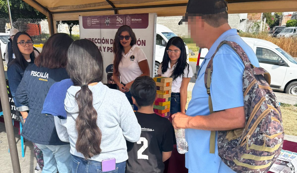 Lleva FGE actividades informativas de prevención de la violencia a habitantes de la colonia Emiliano Zapata, en Morelia