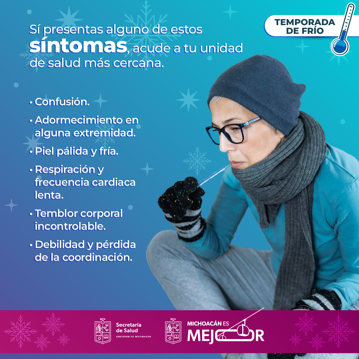 Ante la temporada de frío, SSM emite recomendaciones para prevenir la