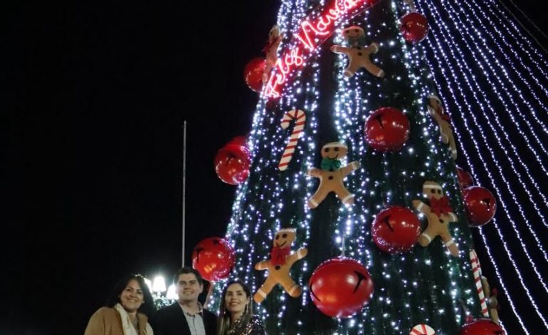 Encabeza Toño Ixtláhuac encendido del árbol navideño