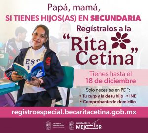 Así puedes comprobar que el registro a la beca Rita Cetina fue exitoso