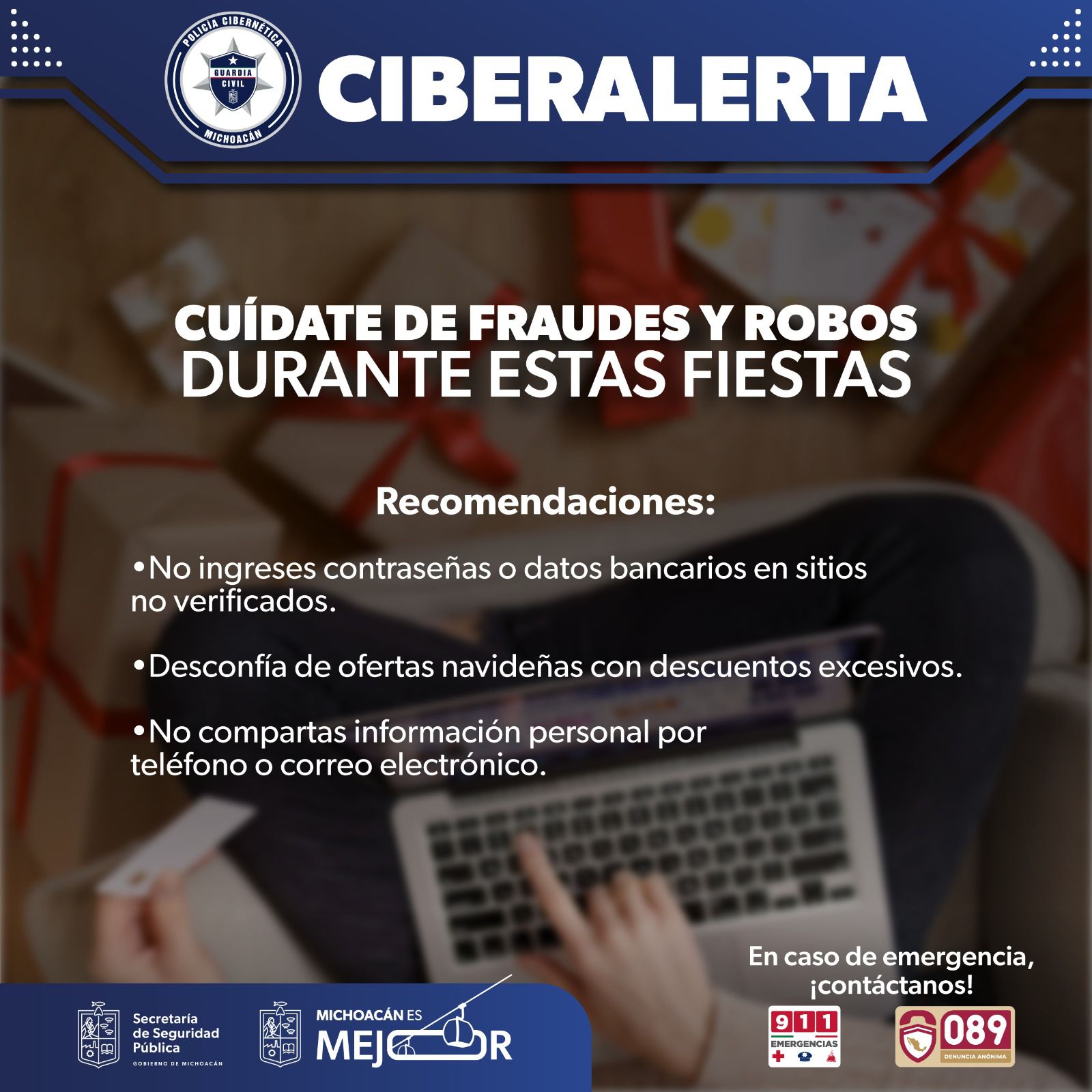 Evita robos en internet con estas recomendaciones de SSP.
