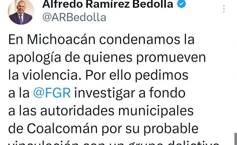 Alcaldesa de Coalcomán debe separarse del cargo para ser investigada: Segob.