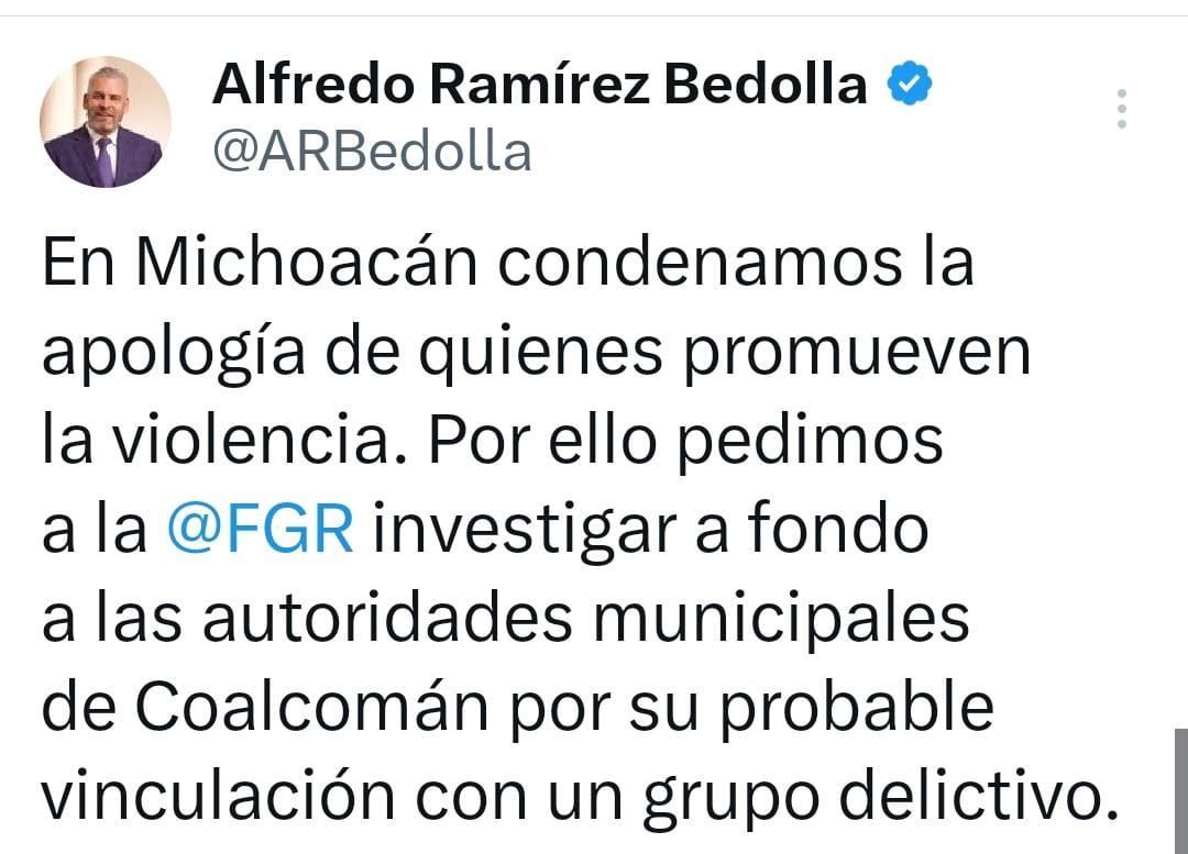 Alcaldesa de Coalcomán debe separarse del cargo para ser investigada: Segob.