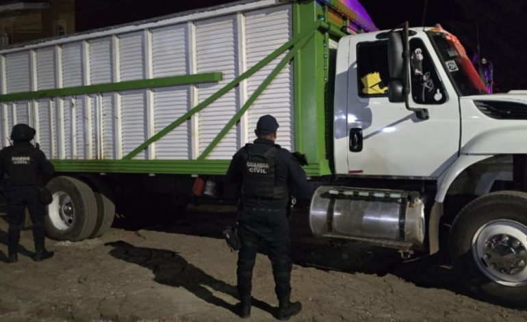 SSP recupera camión robado en Uruapan con más de 8 toneladas de aguacate