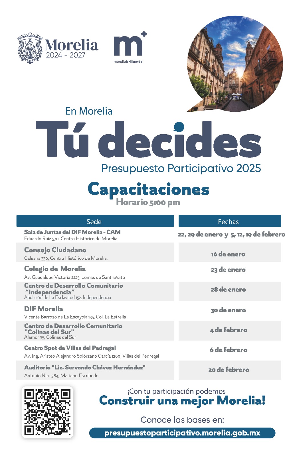 Inician las capacitaciones ciudadanas para el Presupuesto Participativo Morelia 2025