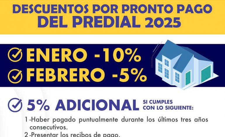 El Municipio de Hidalgo, inició con el cobro del Impuesto Predial 2025 del 2 de enero al 28 de febrero.