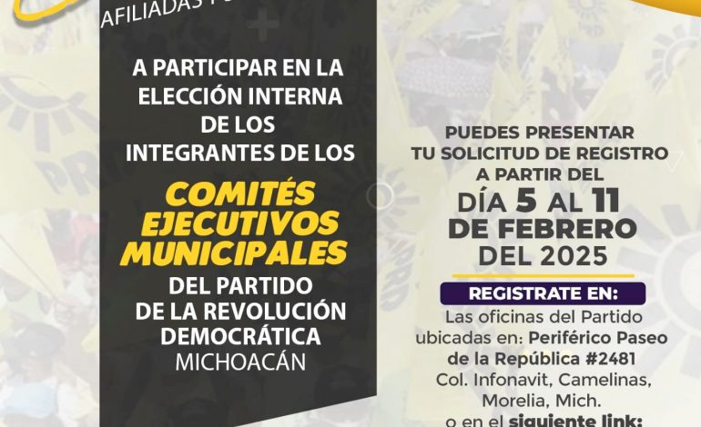 El PRD Michoacán refuerza su organización con la elección de nuevos Comités Municipales