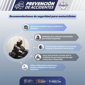 ¿Viajas en moto? Sigue estas recomendaciones de SSP para evitar accidentes