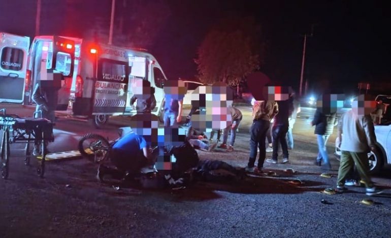 Tres personas resultaron lesionadas en accidente vial en el libramiento norte de Cd. Hidalgo.