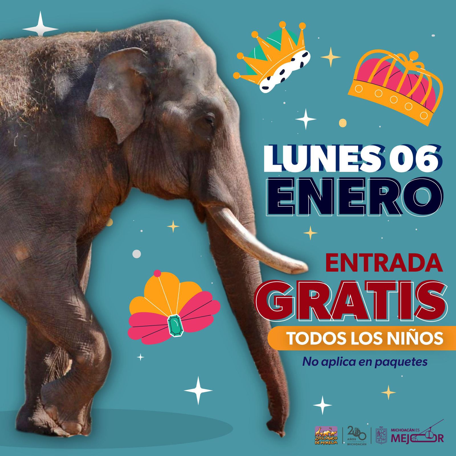 Niñas y niños entrarán gratis al zoo por Día de Reyes.