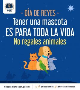 Fiscalía General refuerza acciones para erradicar la venta de animales en el operativo de Día de Reyes.