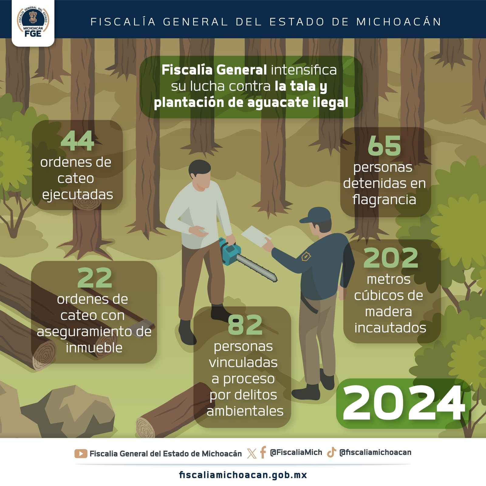 Fiscalía General comprometida con la reforestación y la protección del medio ambiente.