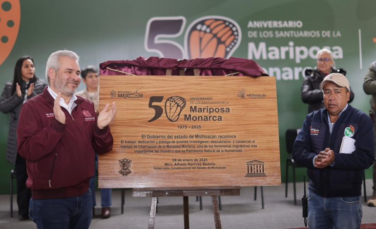 Reitera Bedolla compromiso irrenunciable con la Mariposa Monarca.