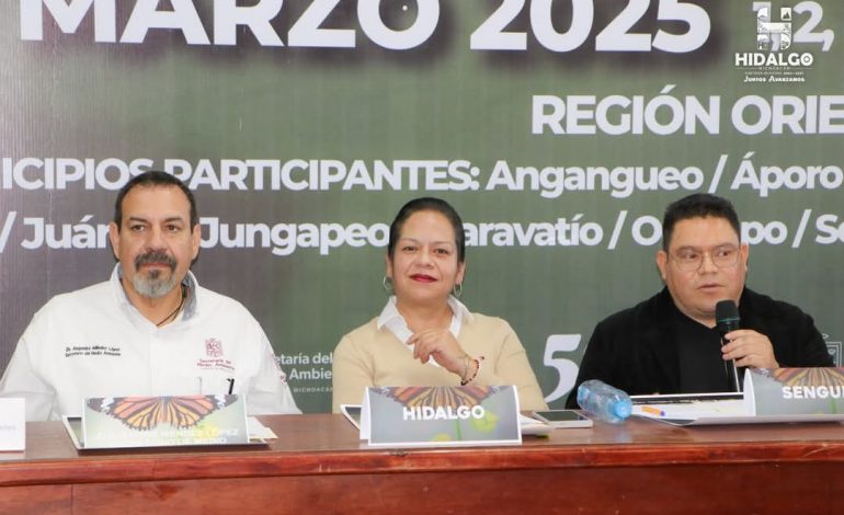 ​Jeovana Alcántar, encabezó rueda de prensa para dar a conocer detalles del XXXII Festival Biocultural de la Mariposa Monarca.