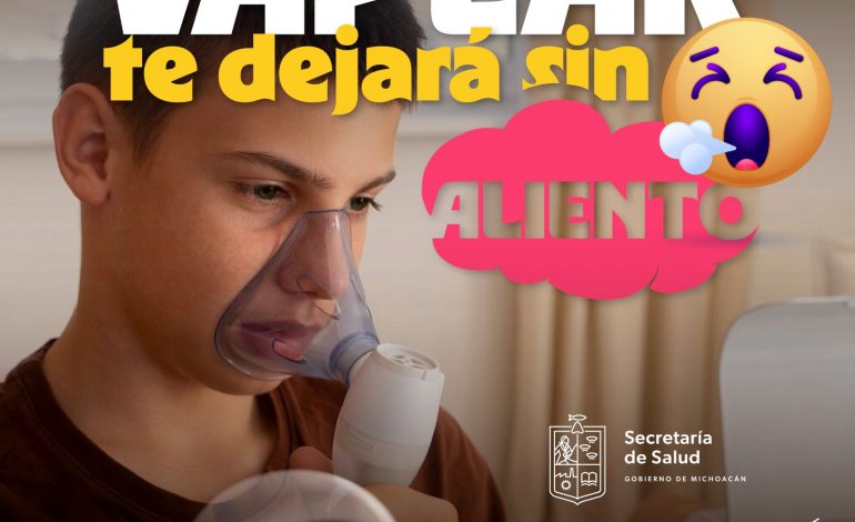 “Vapear te dejará sin aliento”, campaña para proteger a jóvenes: SSM