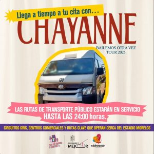 Transporte público ampliará servicio por concierto de Chayanne: Gladyz Butanda