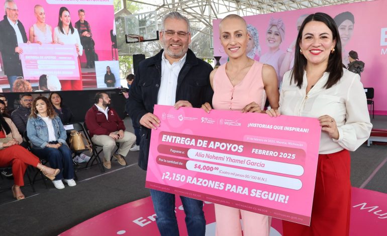 Bedolla garantiza apoyos económicos para mujeres con cáncer.