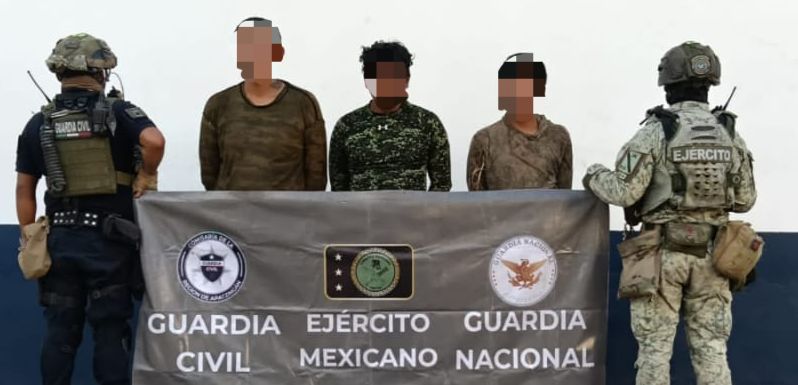 Asegurados en Apatzingán 3 presuntos integrantes de grupo criminal: SSP.