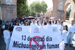 Por una población saludable, conmemoran Día Michoacano Sin Fumar